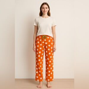 Old Navy Intimates Ghost Print Pajama Pants Orange Women’s Size M